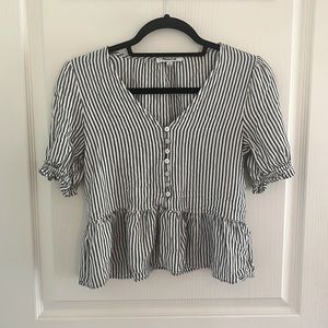 Madewell Striped Babydoll Blouse